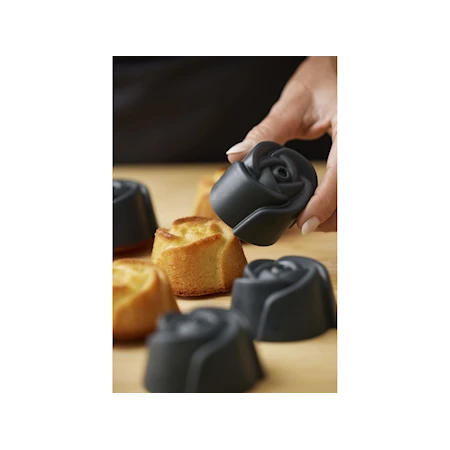 Muffinsform Ros 6 st Grå Silikon