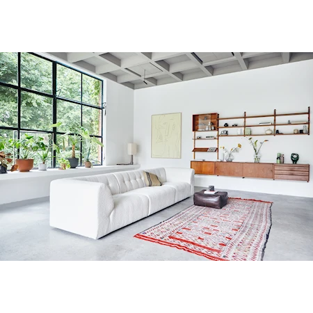 Vint couch: element midtdel Boucle, kremhvit