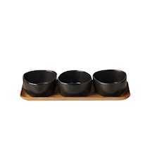 Raw Skål 3-pak Teakbakke Titanium Black