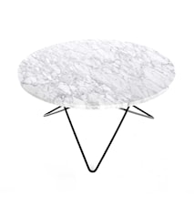 O Table Hvit Marmor med Svart Ramme Ø80