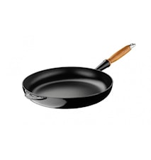 Cast-iron frying pan with wooden handle Black 28 cm