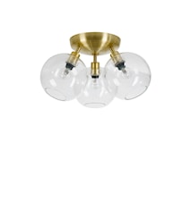 Gloria Plafond Mässing/klar Glas 33 cm