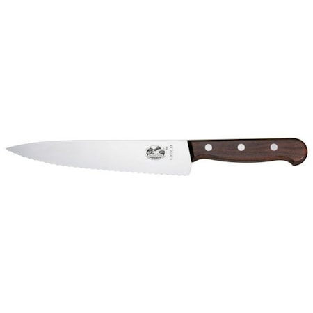 Kockkniv Vågtandad Trähandtag 22 cm