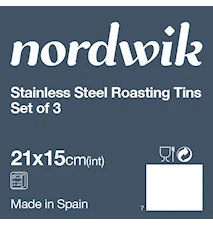 Ugnsform/Stekbleck 3-pack 21x15 Rostfritt stål