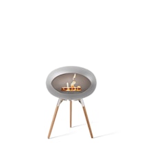 Le Feu Dome Ground Low Eldstad 45 cm Nickel/Polerad Stål/Ek