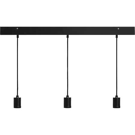 Line 3 ceiling light Rectang black 80cm