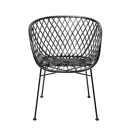 Lounge Chair, Sort, Rattan