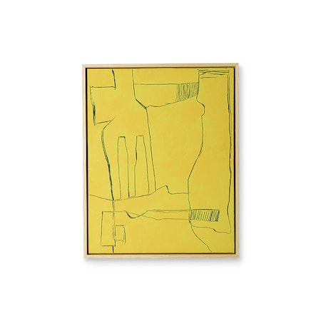 Framed Brutalism Painting Yellow 40x50 cm