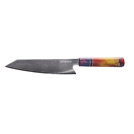 Grit&Grain Kockkniv Damaskus 67 lager 20 cm Gul