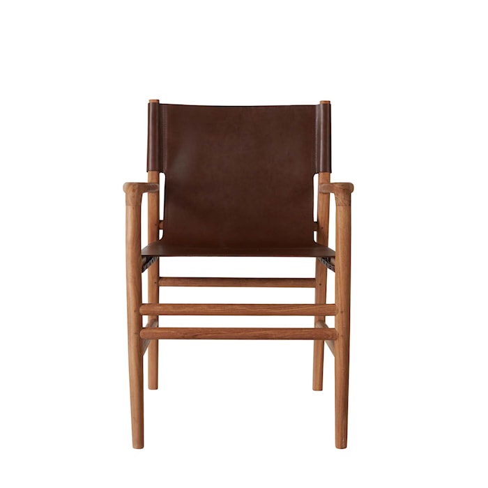 Faro Karmstol Teak/Skinn Sienna Brown