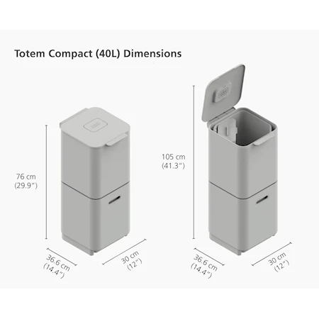 Totem Compact Afvalsorteercontainers Grafietgrijs 40L