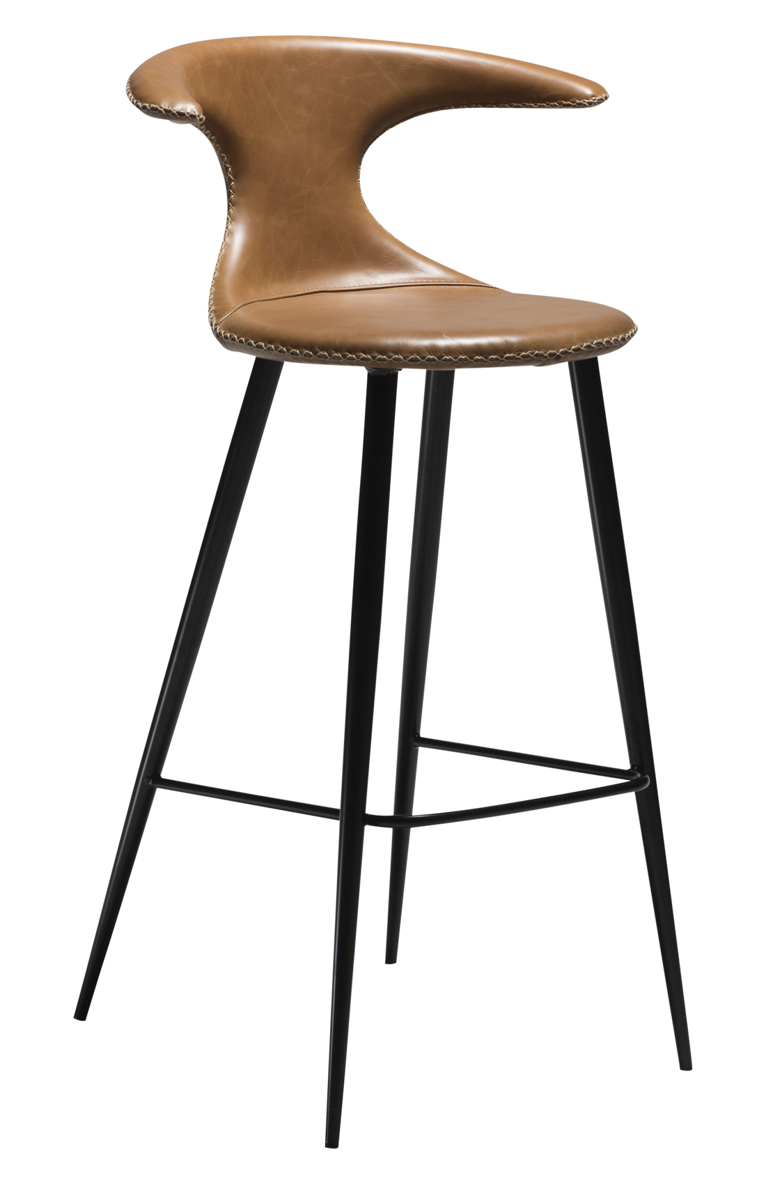 Köp Barstolar online | Stolar & Pallar | KitchenTime Dolphin barstol Ljusbrunt läder, borstat stål Möbler