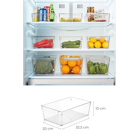Kylskåpsförvaring Låg 3 delar Klar