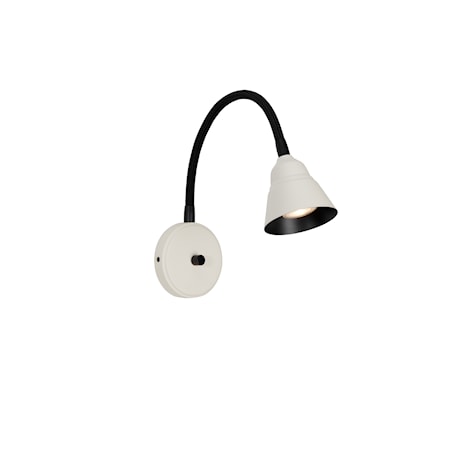 Herstal Relief Væglampe Perlemorshvid/Mat sort