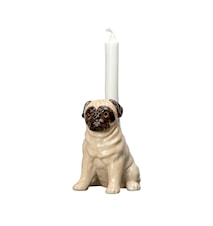 Candle Holder Pug Beige