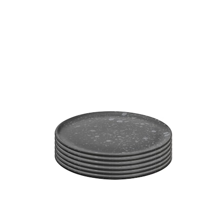 Raw Desserttallerken 20 cm Sort 6-pak