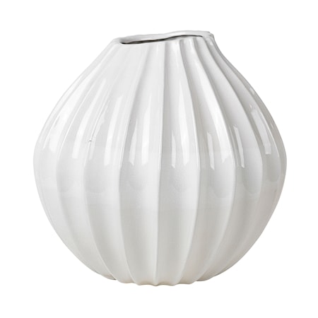 Broste Copenhagen Bred Vase XL Keramik Ivory