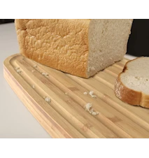 Brødboks med Lokk/Skjærebrett Svart/Natur