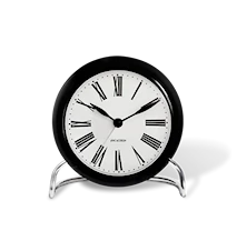 Arne Jacobsen Roman bordsur, svart/hvit, Ø 11 cm, alarmfunksjon
