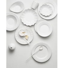 Oval Tallerken Bubbles Hvit 20 cm