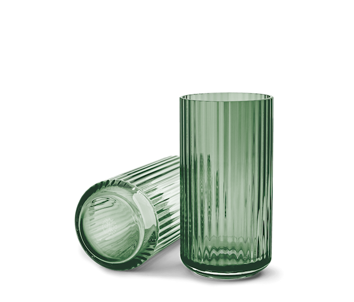 Lyngby Vase Copenhagen Green Mundgeblasenes Glas H38 cm