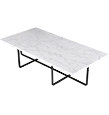 Ninety Table XL – Carrara marmor/svartlakkert metallunderstell H40 cm