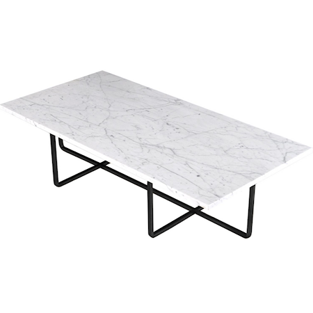 Ninety Table XL - Carrara marmor/svartlackerad metallstomme H40 cm