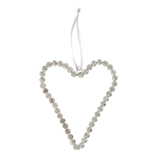 Corazón de Perlas colgante Plata 13cm