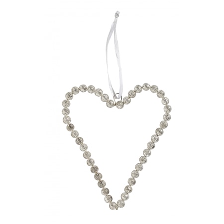 Corazón de Perlas colgante Plata 13cm