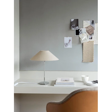 Basic Flat Lampskärm Ø36 cm Linne Natur