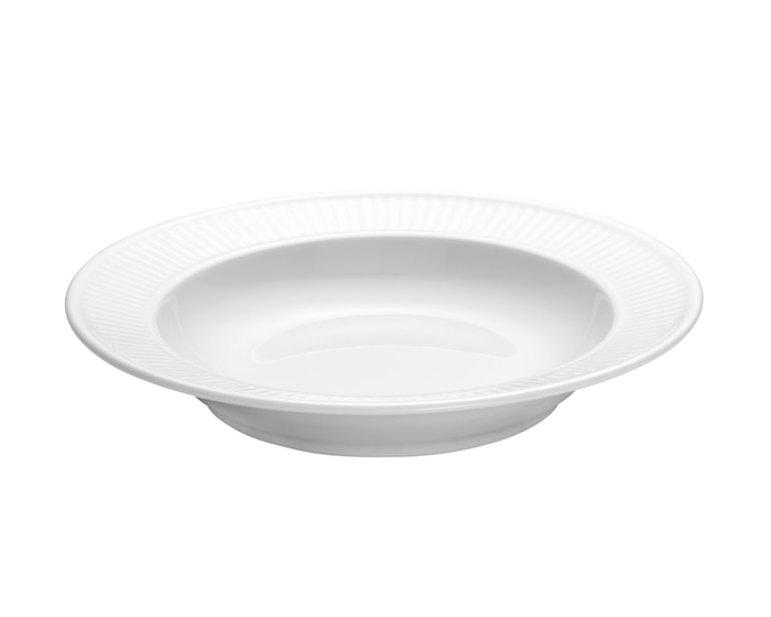Plissé tallerken dyp hvit, Ø 22 cm