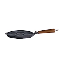 Mini pancake/blini pan for 7 mini pancakes Ø 25 Beech brown Handle