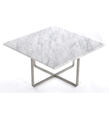 Ninety 60x60 sofabord - Carrara/stomme rustfritt stål