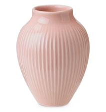 Vase geriffelt Rosa 20 cm