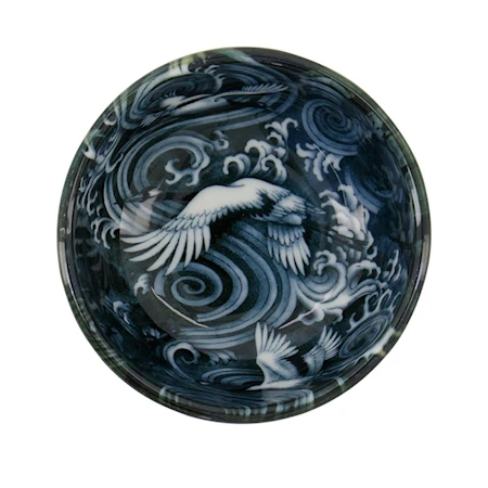 Japonism Crane Tayo Kulho 8,7 x 3,7 cm 95 ml Musta/Sininen
