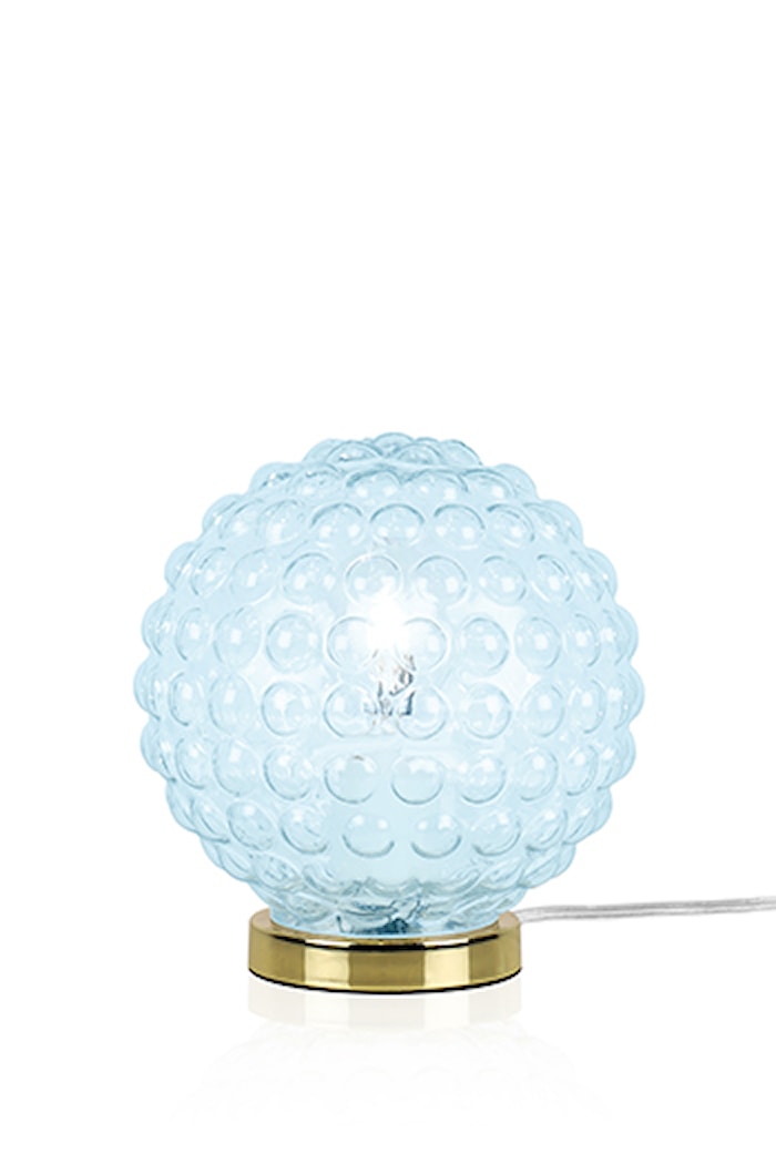 Lampe de table Spring bleu clair/laiton