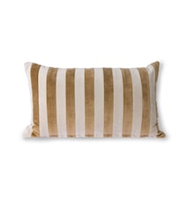 Striped Velvet Cushion Brown/Natural 30 x 50 cm