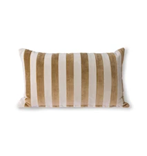 Striped Velvet Cushion Brown/Natural 30x50 cm