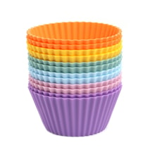 Muffinsformer, fargemiks regnbuepastell, 12-pakning