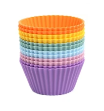 Muffinsformer, fargemiks regnbuepastell, 12-pakning