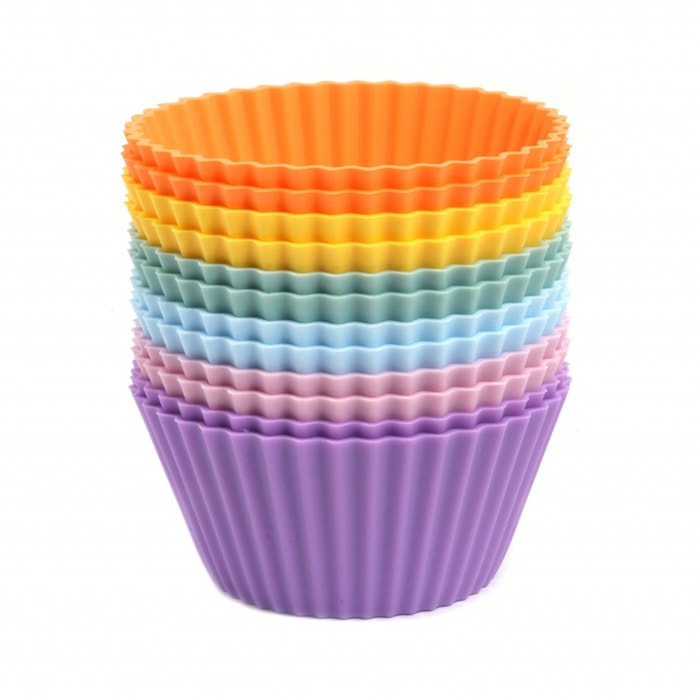 Moldes para Muffins/Magdalenas, Multicolor Arcoíris, 12 piezas