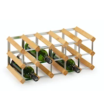 15 botellas división en cruz estantería para botellas de vino roble claro