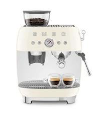 50's Style Manuell Espressomaskin med Kaffekvarn Crème