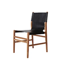 Faro Stol Teak/Skinn Svart