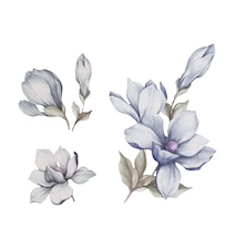 Veggdekorasjon Magnolia Flower Blue