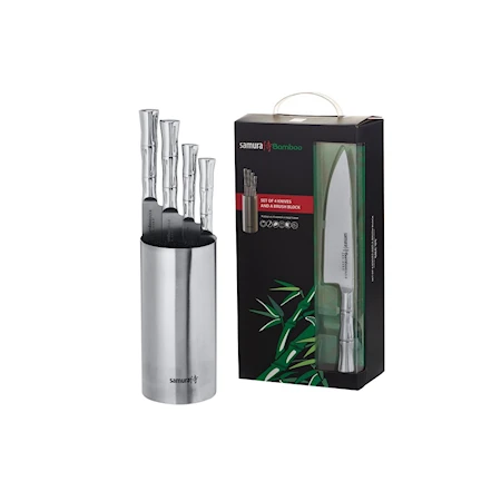 BAMBOO Knivset 4 knivar + Knivblock