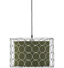 Ring Taklampa 40cm Krom/Grön