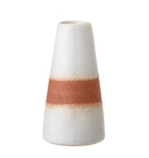 Vase Steinzeug strukturiert weiß / braun