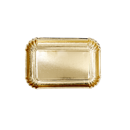 Papperstallrikar 6-pack 16.5×24 cm Guld