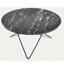 Big O table matbord Black Marquina/black steel